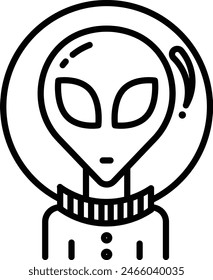 Alien outline icon vector illustration