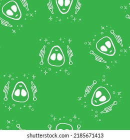 Alien pattern illustration on green