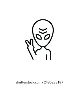 Alien Peace Sign icon. Simple Alien Peace Sign icon for social media, app, and web design. Vector illustration.