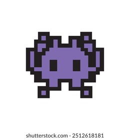 Alien pixel emoji vetor ilustração jogo