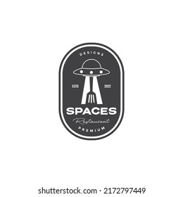 alien plane badge logo design vector graphic symbol icon illustration creative idea