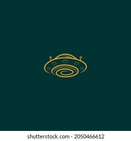 Alien plane or Ufo logo design, design with outline