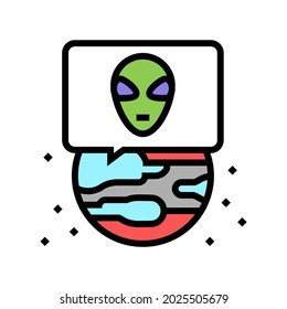 alien planet color icon vector. alien planet sign. isolated symbol illustration