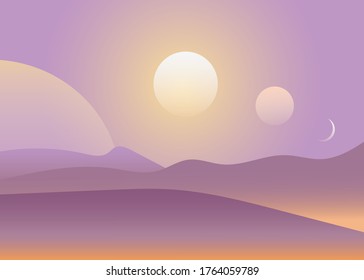 Alien  planet  fantasy landscape gradient background