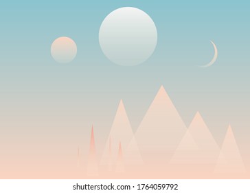 Alien Planet Fantasy-Landschaftsverlauf-Hintergrund