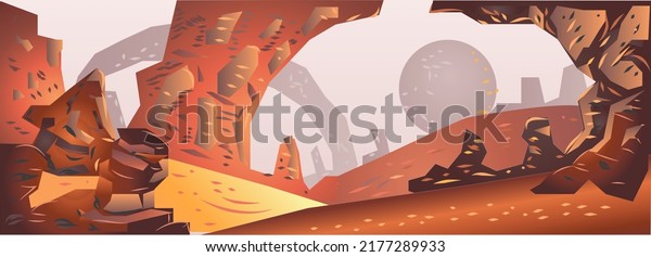 Alien\
Planet Game Background and Vector\
Illustration