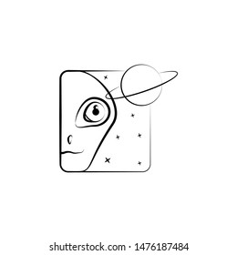 Alien, planet icon. Element of hand draw ufo icon