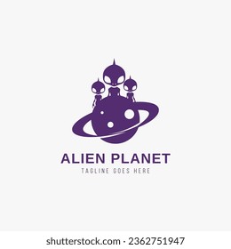 Alien Planet logo design icon idea for brand, business, company or website.