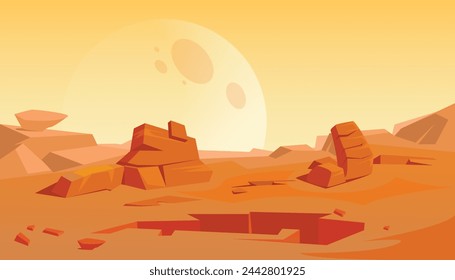 Alien planet premium vector illustration