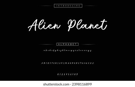 Alien Planet signature Font Calligraphy Logotype Script Brush Font Type Font lettering handwritten