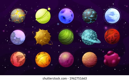 Alien Planets Stars Vector Fantasy Space Stock Vector (Royalty Free ...