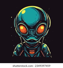 Logo-Maskottchen für Alien Pop Art