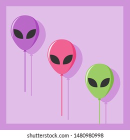 Alien printed balloon icon vector Logo element and design. An extraterrestrial and intelligent life concept illustration element. Can be used for web and mobile development. Suitable for Info-graphic