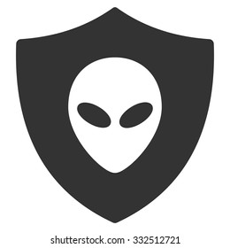 Alien Protection vector icon. Style is flat symbol, rounded angles, white background.