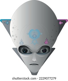 Alien queen with a giant head
