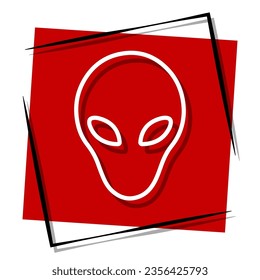alien red banner, framed. Vector illustration.