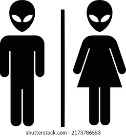 Signo Alien Restroom masculino y femenino