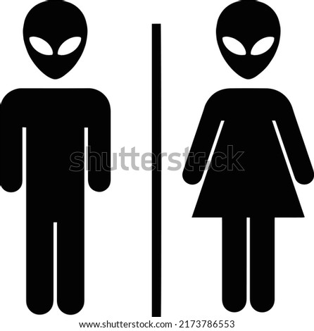 Alien Restroom Sign Male and Female
