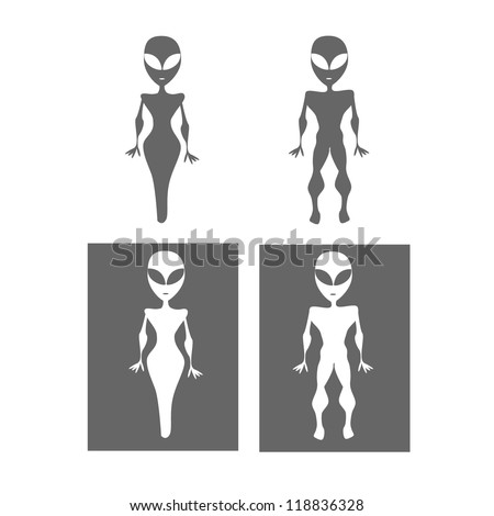 Alien restroom symbols