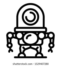 Alien robot icon. Outline alien robot vector icon for web design isolated on white background