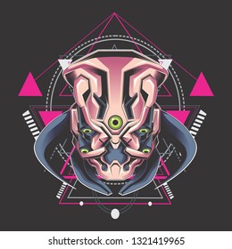 alien robot vector