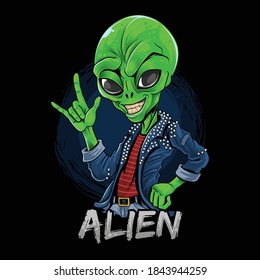 alien rocker wearing spiked jacket