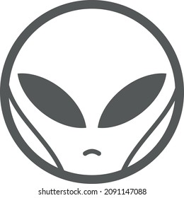 Alien round icon. Cosmos creature face emoji