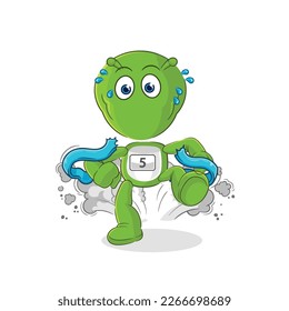 the alien runner character. cartoon mascot vector