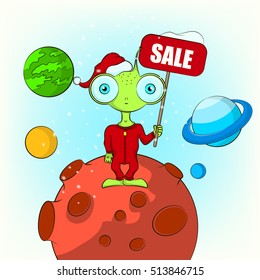 Alien sale vector 