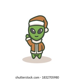 Alien with Santa Claus costume