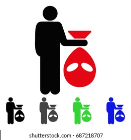 Alien Scalp flat vector pictogram. Colored alien scalp gray, black, blue, green pictogram variants. Flat icon style for graphic design.