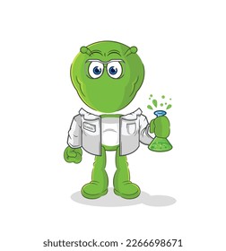 the alien scientist character. cartoon mascot vector