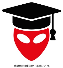 Alien Scientist vector icon. Style is flat symbol, rounded angles, white background.