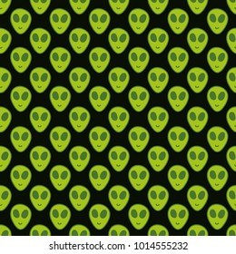 alien seamless doodle pattern