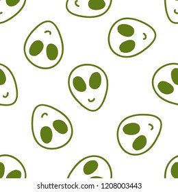 alien seamless doodle pattern