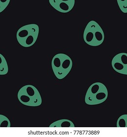 alien seamless doodle pattern