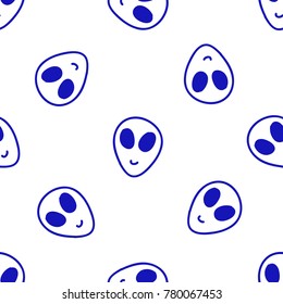 alien seamless doodle pattern