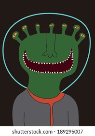 Alien with seven eyes