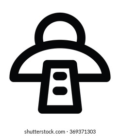Alien Ship Bold Line Vector Icon