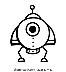 Alien ship, doodle icon of UFO 