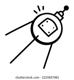 Alien ship, doodle icon of UFO 