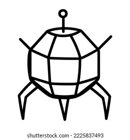 Alien ship, doodle icon of UFO 