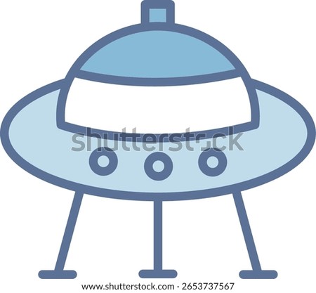 Alien Ship Filled Blue Tone Icon