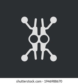 Alien ship flat icon. Simple style galaxy technology symbol. Logo design element. T-shirt printing.  Vector for sticker.