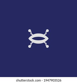 Alien ship flat icon. Simple style galaxy science symbol. Logo design element. T-shirt printing. Vector for sticker.