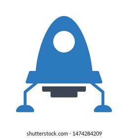 alien ship glyph colour vector icon