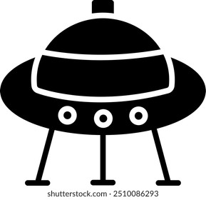 Alien Ship Glyph Vector Icon Design