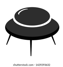 Alien ship icon. Alien ship black fill isolated vector illustration