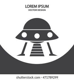 Alien ship icon on the background
