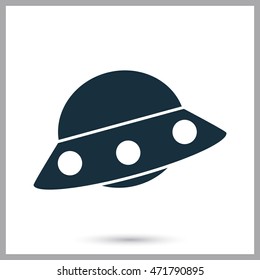 Alien ship icon on the background